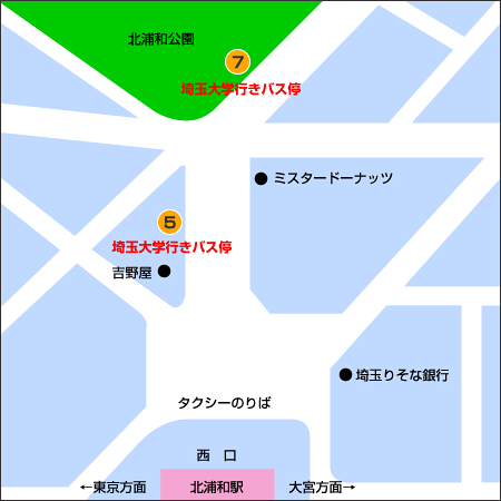 北浦和駅バス停位置