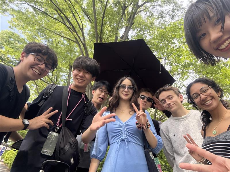 International students making friends